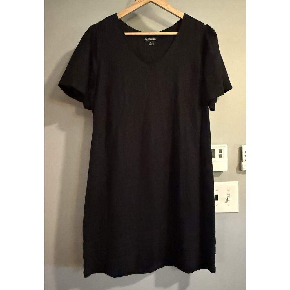 Nicole Miller Original Dress Linen Blend‎ V Neck Short Sleeve Casual Medium